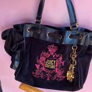 Juicy Couture Black and Pink Authentic Daydreamer Bag/Purse